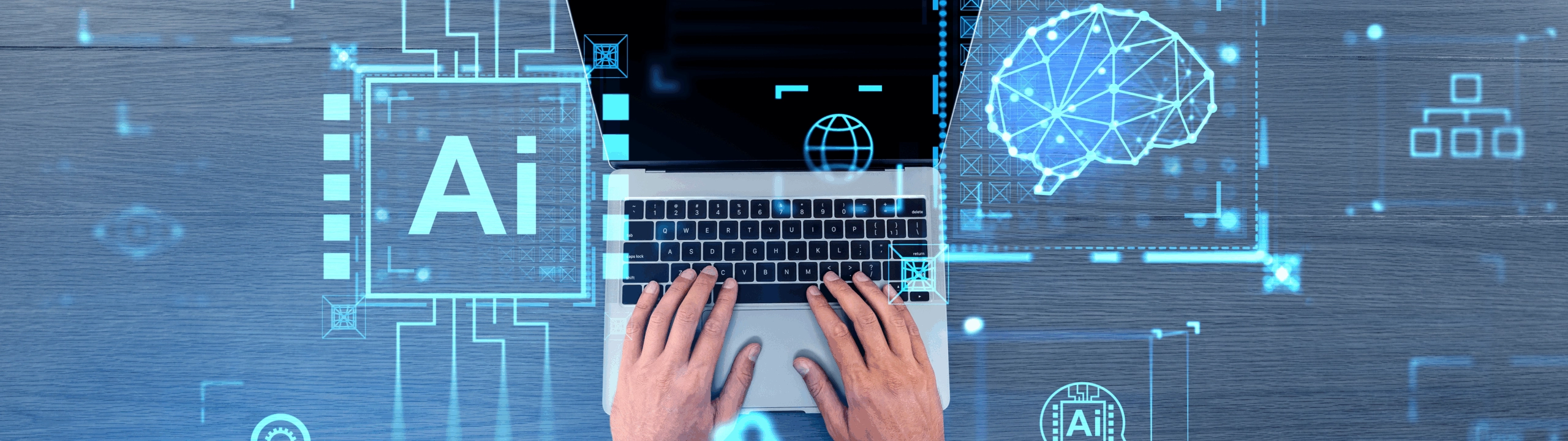 Mixed graphics indicating artificial intelligence.